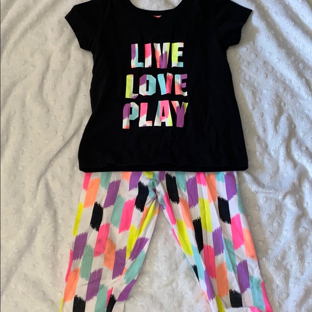 Worn toddler athletic outfit